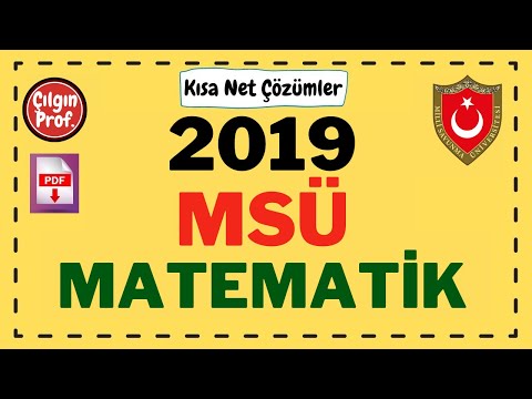 2019 MSÜ MATEMATİK [+PDF] - 2019 MSÜ Matematik Soru Çözümleri