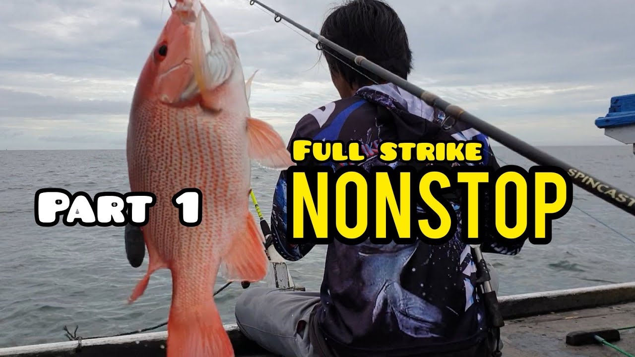 FULL STRIKE MANCING KAKAP MERAH UMPAN UDANG HIDUP | LAUT PANGKALAN BUN