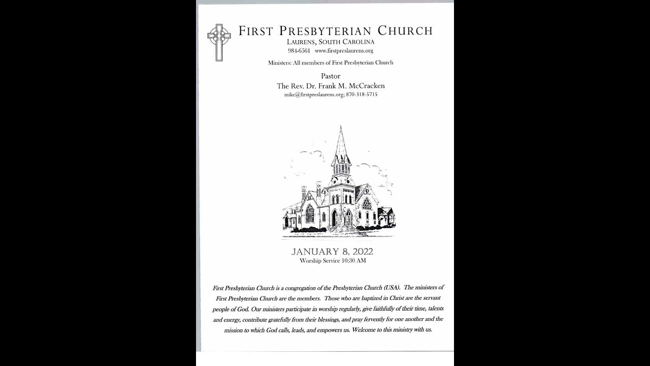 First Pres Laurens, SC Live 181 Stream 01/08/2023 YouTube