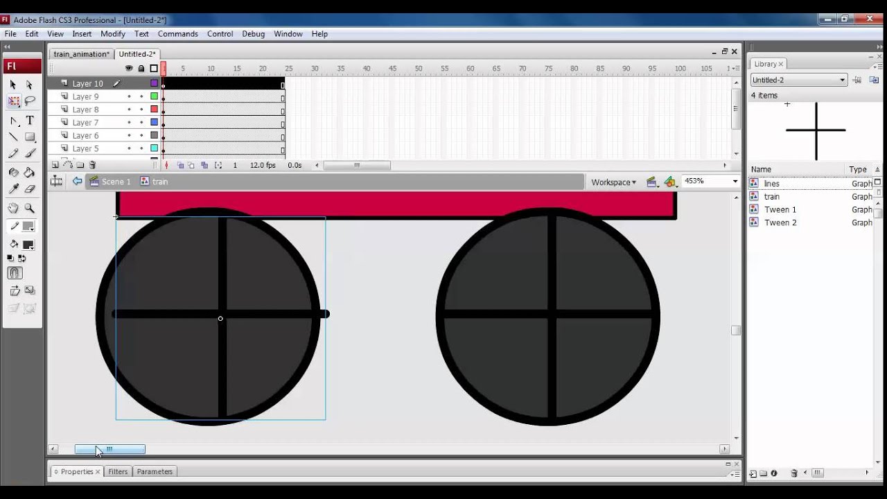 Flash Cs3 Amimation Adobe Flash CS3 Simple Train Animation Final Part 4 Tamil - YouTube