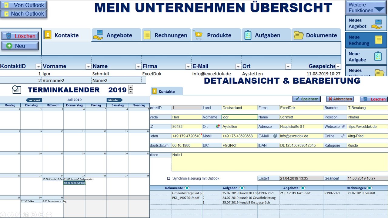 New Excel Tool für Kleinunternehmen: Kundenverwaltung (CRM)