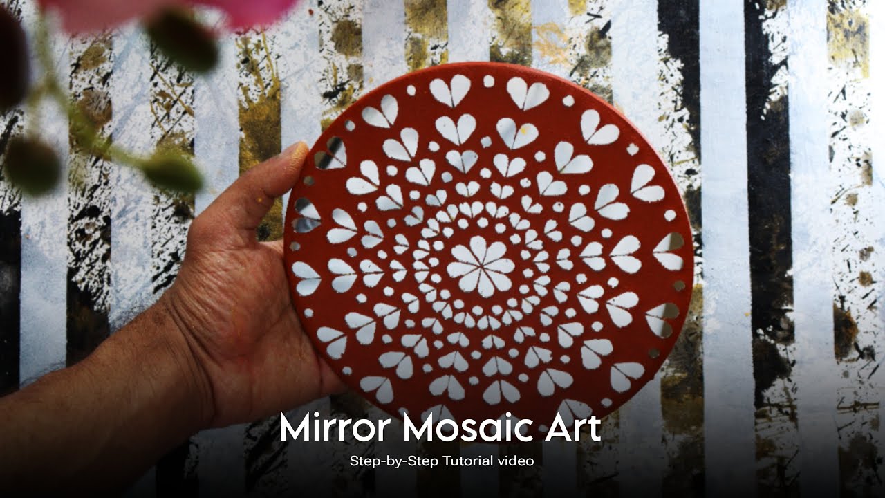 Mirror Mosaic Art for Beginners | Wall Decor Ideas Using Mirror Pieces & Clay 