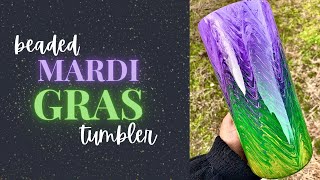 MARDI GRAS BEADED TUMBLER| BEGINNER FREINDLY