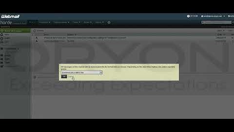 How to export the emails via Horde webmail