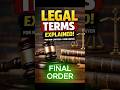 LEGAL TERMS -  FINAL ORDER