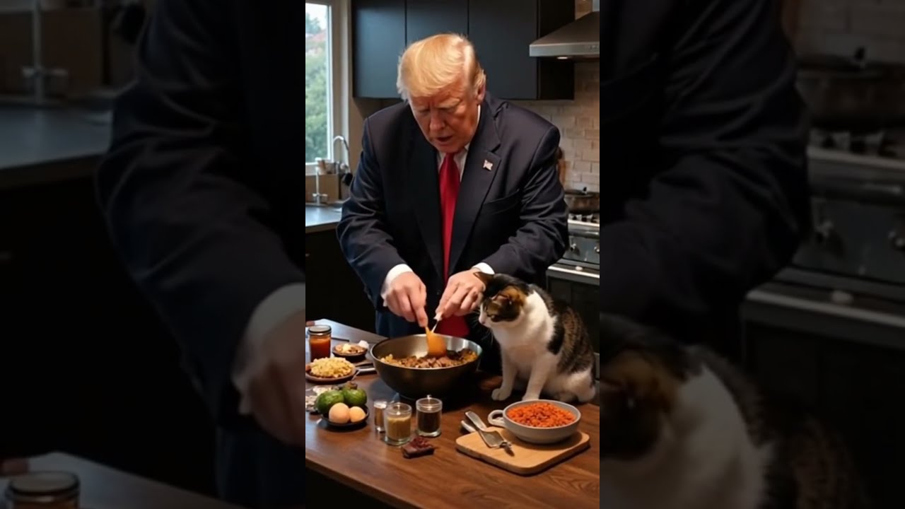Donald Trump Cooks A Special Meal For His Cat