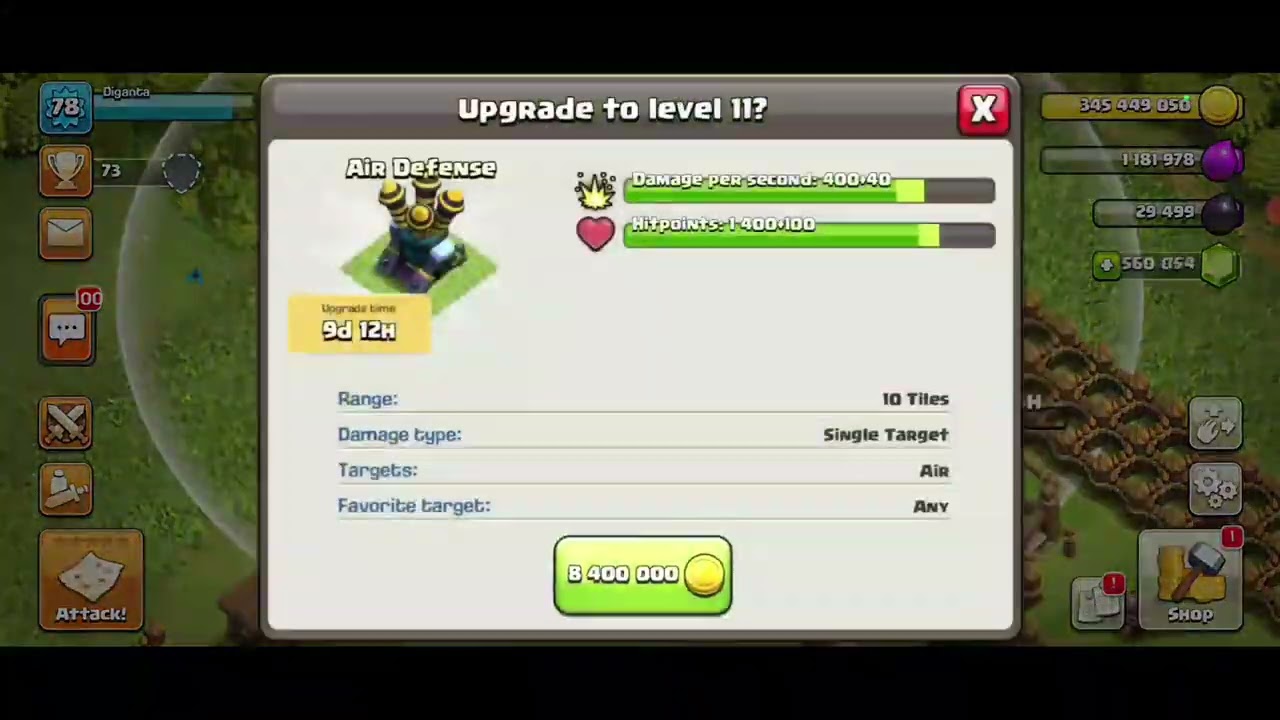 Air Defence Transformation |Level 1 to Max Level |Clash of Clans 