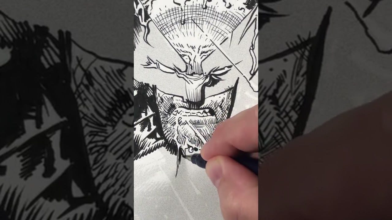 Inking Practice on David Finch’s Wolvie -01