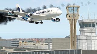 Plane Lost Control Just Before Landing When Two Engines Failed [Xp 11]