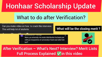 Honahar Scholarship After Verification – What’s Next? Interview Questions?Full Process Explained 💯