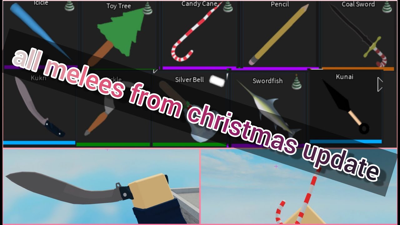 Roblox Arsenal All Christmas Melees Showcased Youtube - all melees in arsenal roblox