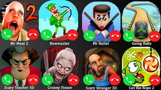 Mr Meat 2, Bowmaster, Mr Bullet, Going Balls, Scary Teacher 3D, Granny House, Scary Stranger 3D