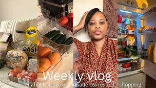 Weekly vlog|Fridge restock and organising| grocery haul | shopping| yapping|introvert wife & mom|