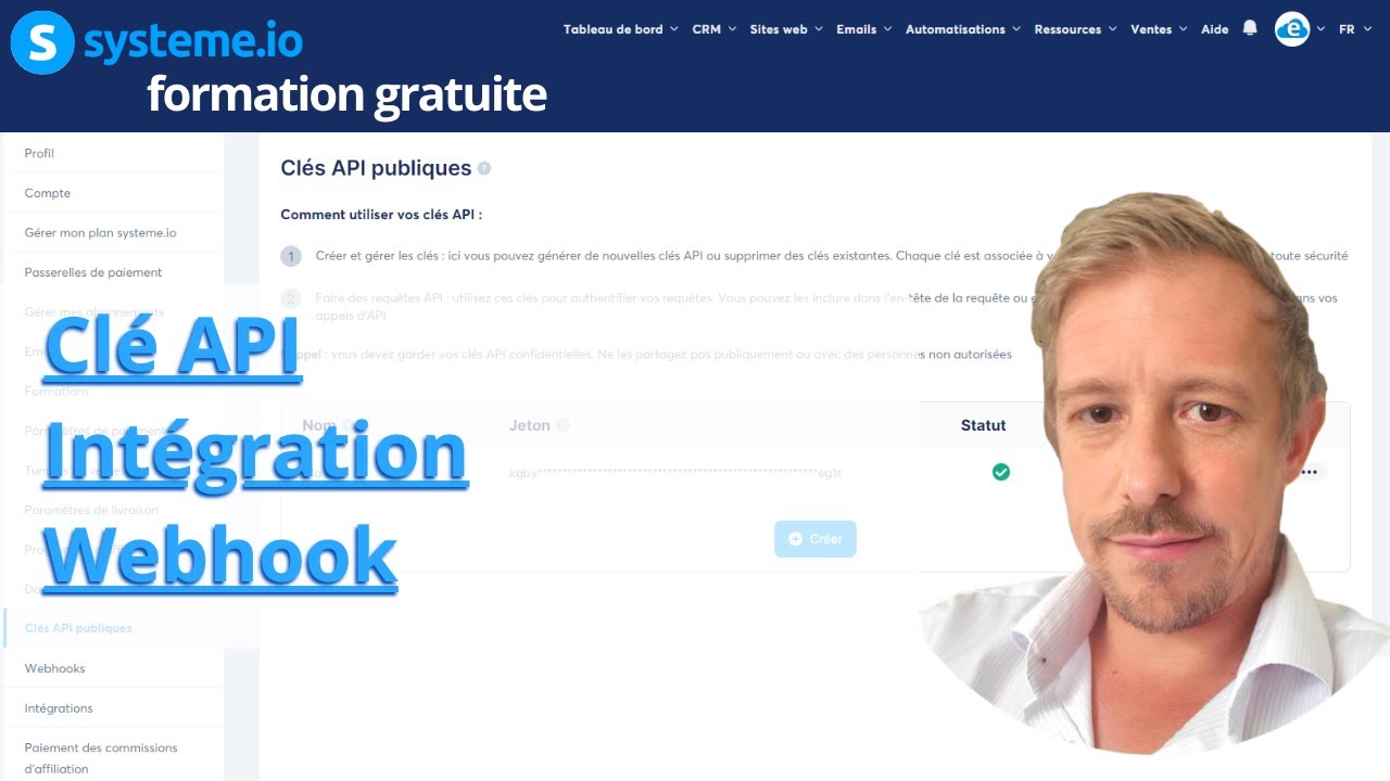 😱 Clé API, Intégration, Webhook en 2025 SYSTEME IO No Code | REGARDE ...