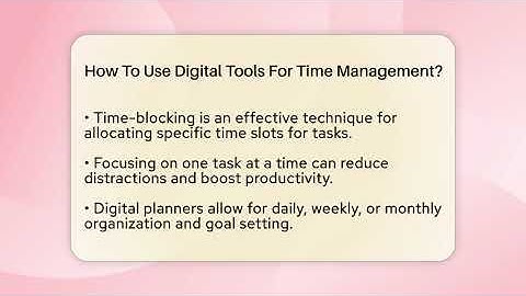 How To Use Digital Tools For Time Management? - The Personal Growth Path