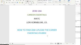 Career Essentials-Find and Upload Career Essentials Rubric