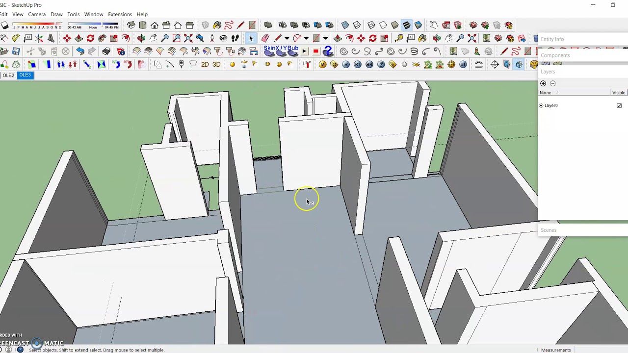 How to create walls & beams for house interiors using Sketchup - YouTube