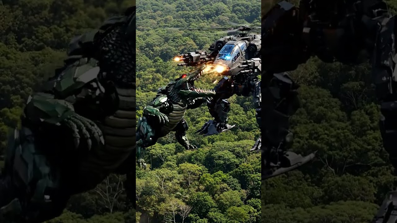 Crocodile vs Helicopter Clash