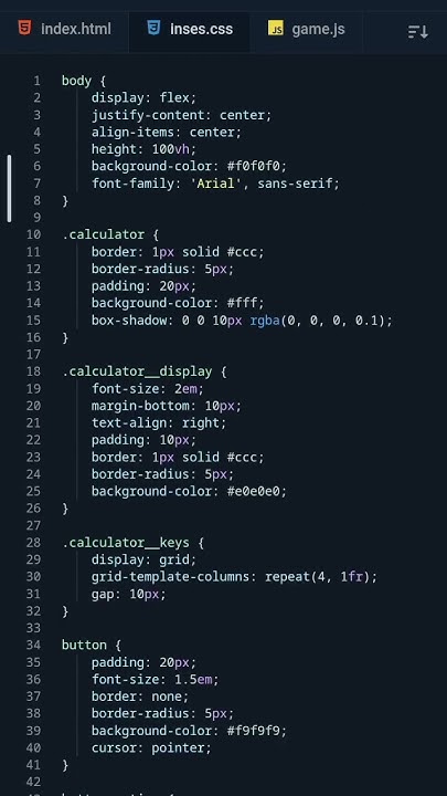 Coding se calculator html css js | coding to make the calculator | 👿 # ...