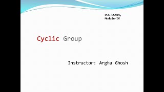 More Results on Cyclic Groups/Lecture-10/Arg
