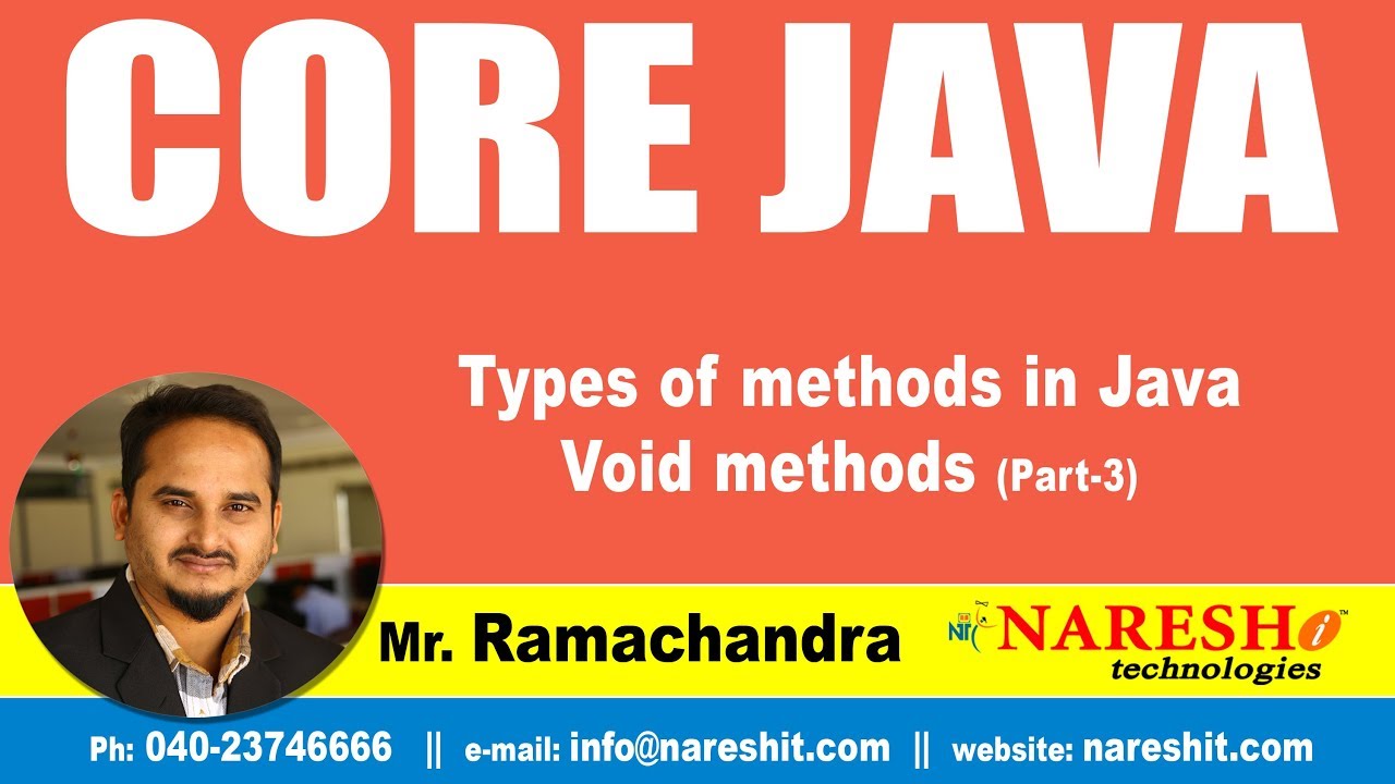 Core Java Tutorial | Types of methods in Java Void methods Part-3 | By ...