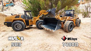 Huina 583 Vs WLtoys 14800 | Wheel Loaders Bulldozers in Action | RC Construction | Cars Trucks 4 Fun