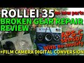 Rollei 35 repair and test review by digital back /Restore broken gear of film camera with less cost!