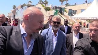 Mel Gibson coming out from the Blood Father photocall heading to Agora in Cannes