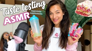 ASMR*  PROTEIN BARS & SHAKE TASTE TEST || my first time *OMG*