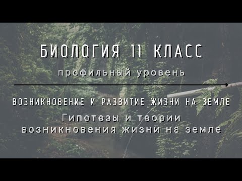 Биология 11 кл Теремов §20 Гипотезы и теории возникновения жизни на Земле