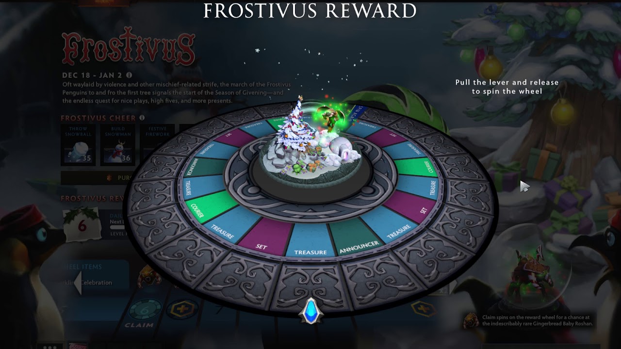 Dota 2 Frostivus 2019 Spin The Wheel Reward Youtube