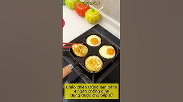 Chảo chiên rán trứng làm bánh 4 ngăn chống dính dùng được bếp từ  #giadungnadi #tienich #nhabep