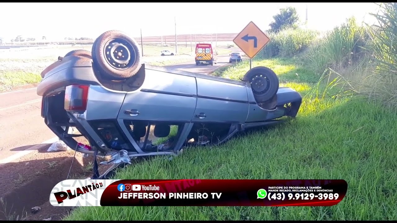 MOTORISTA PERDE O CONTROLE E CAPOTA SEU CARRO NA PR 090 PRÓXIMO A CURVA DA BOA ESPERANÇA EM IBIPORÃ