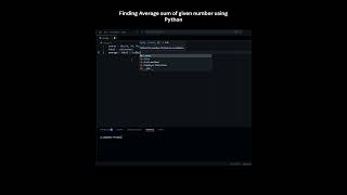 #shorts Finding the Average value of given numbers in python #pythonforbeginners#coding#learnpython