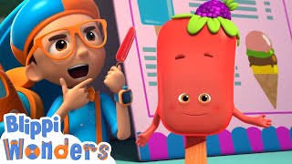 Blippi Wonders Ice Cream Popsicle Cartoons For Kids Educational Videos