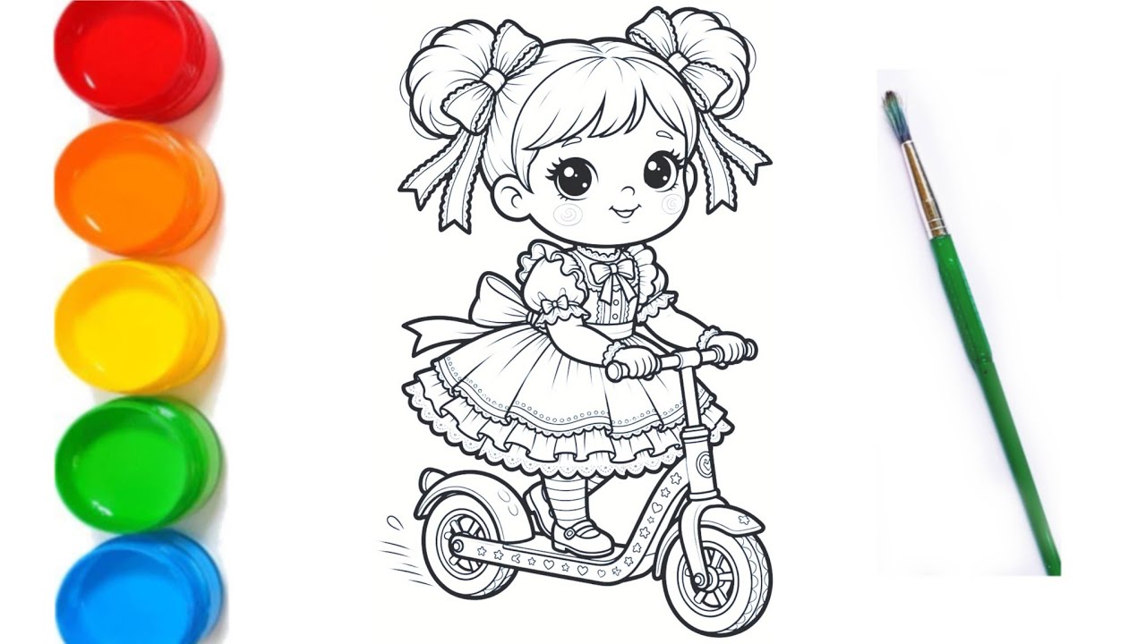 cute baby princess👸 😍❤//cute girl drawing colouring fun😍