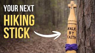 DIY Walking Stick with Paracord Wrap - Wood Carving Tutorial