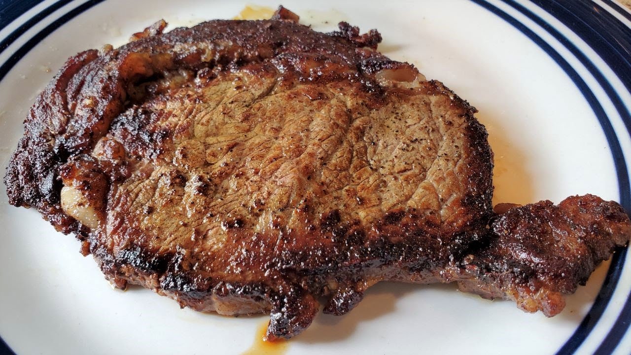 Cooking Well Done Thin Ribeye Steak - YouTube