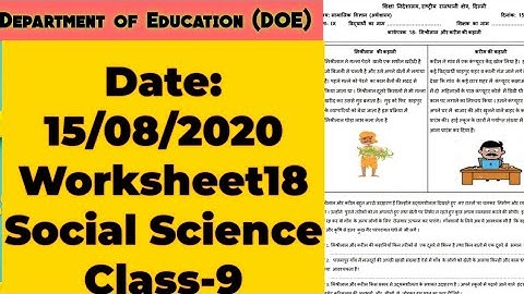 Class-9 | Doe Worksheet 18 | Social Science ( Economics ) |solutions | Edu Villa Point