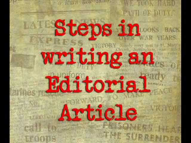 how to write a newspaper editorial