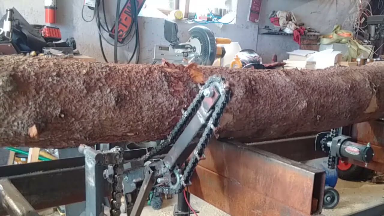 Sawmill 12v chain log turner YouTube