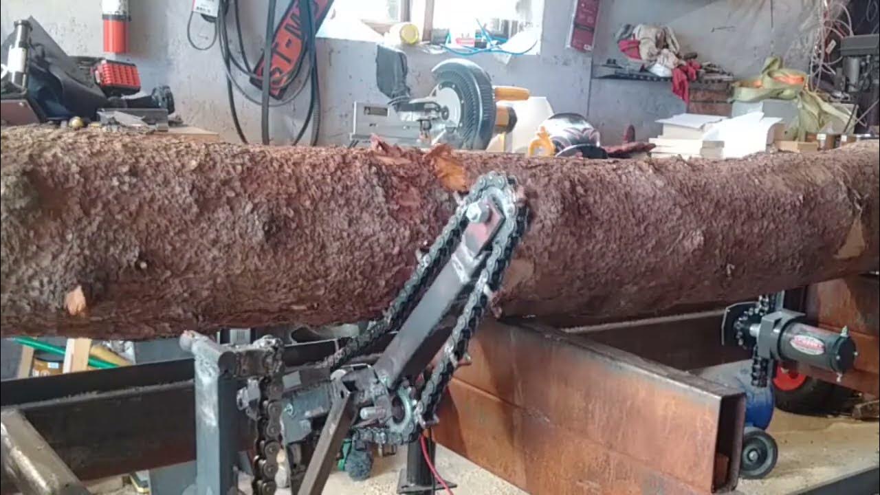 Sawmill 12v chain log turner YouTube