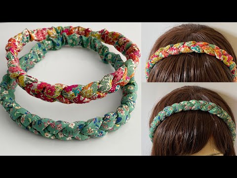 DIY Beautiful Wide Elastic Chunky Braided Headband  | How to Make 3 strand Plait Fabric