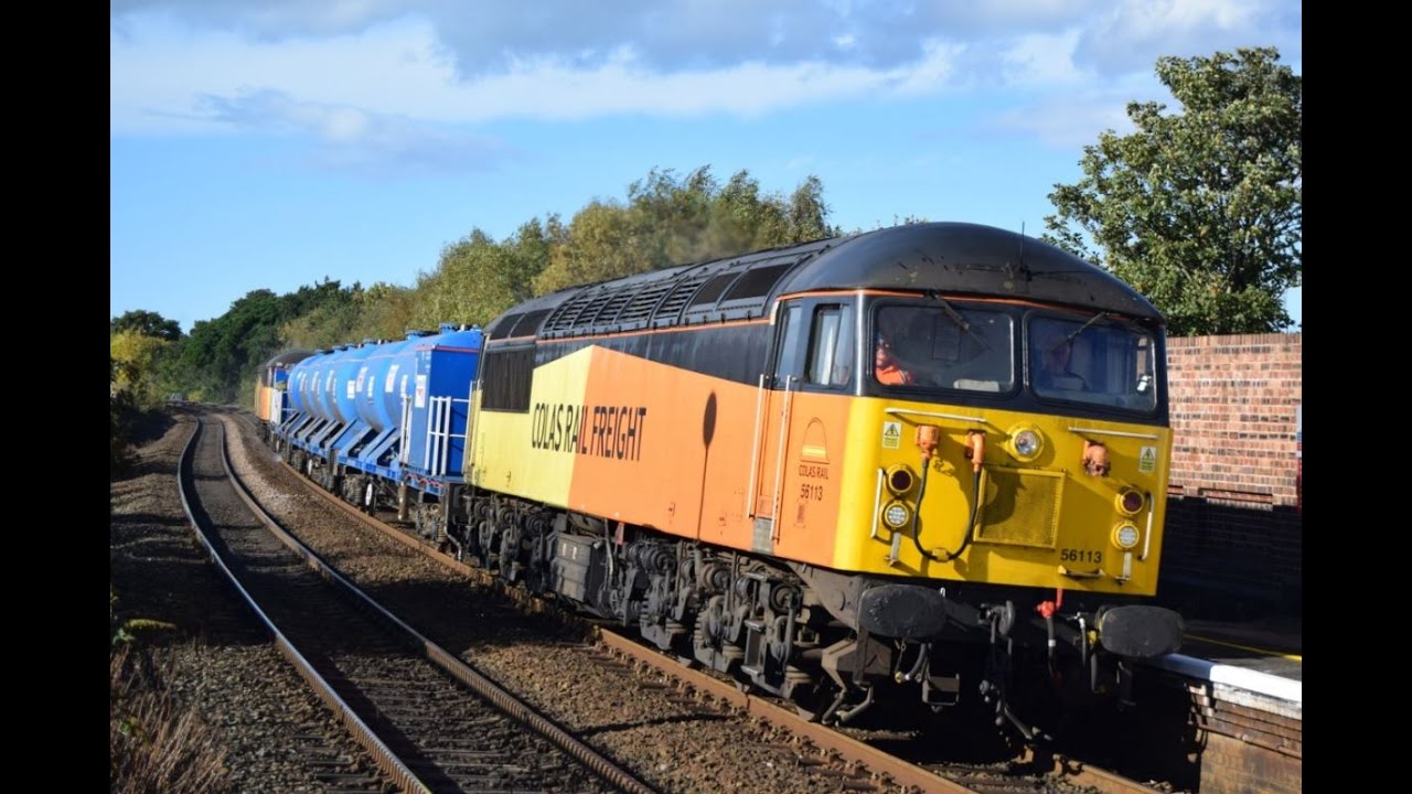 #742: [RHTT] Colas Class 56113 & 56087 pass Colwyn Bay (15/10/16) - YouTube