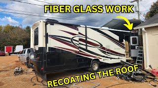 REBUILDING WRECKED GEORGETOWN RV FIBER GLASS WORK