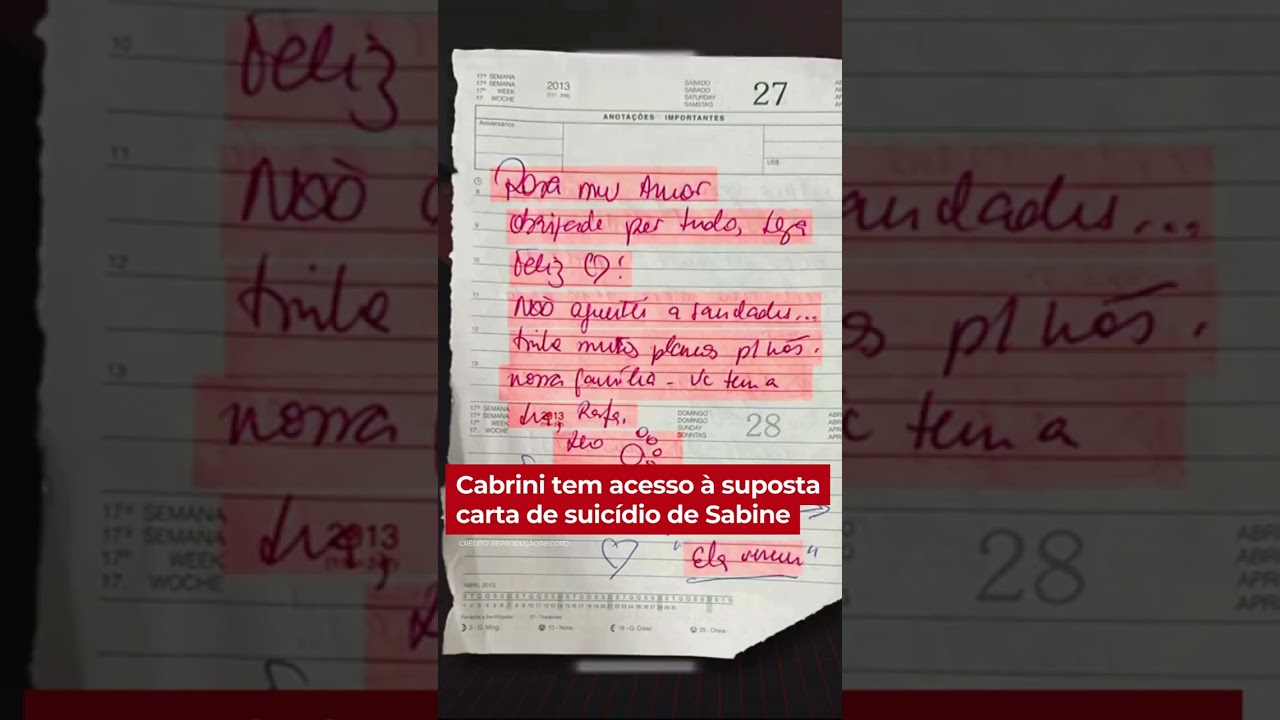 Roberto Cabrini tem acesso a uma suposta carta de suicídio que teria sido escrita por ela #shorts