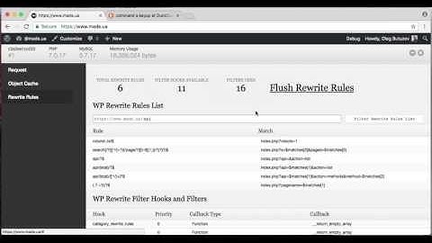 WordPress Debug Bar Rewrite Rules Functionality