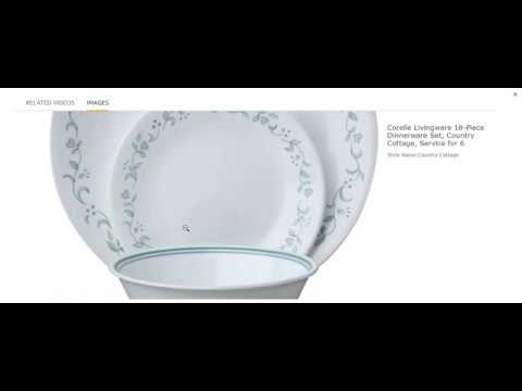 Corelle Livingware 18-Piece Dinnerware Set, Country Cottage, Service for 6