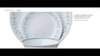 Corelle Livingware 18-Piece Dinnerware Set Country Cottage Service for 6