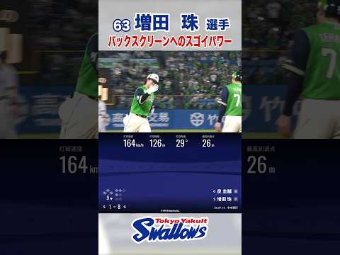 増田珠選手 バックスクリーンへのスゴイパワー #swallows #shorts #増田珠